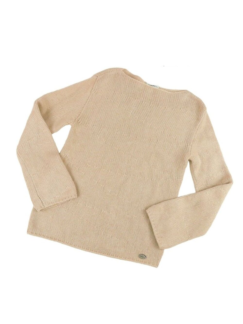 Chanel Knit Beige Wool Silk Vintage 99A Top Sweater 38